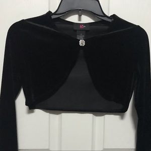Black velvet crop jacket